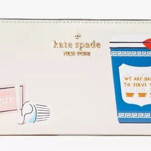 Kate Spade Coffee Break Large Slim bifold wallet.